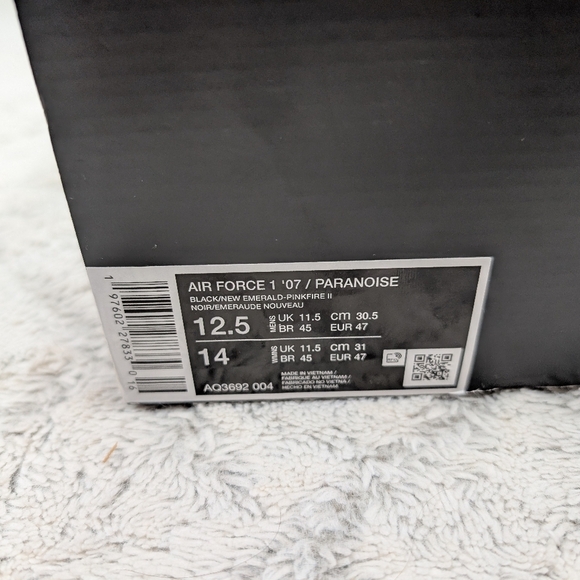 Nike Air Force 1 07’ Peaceminusone Paranoise 3.0 Black Multi 12.5 AQ3692-004